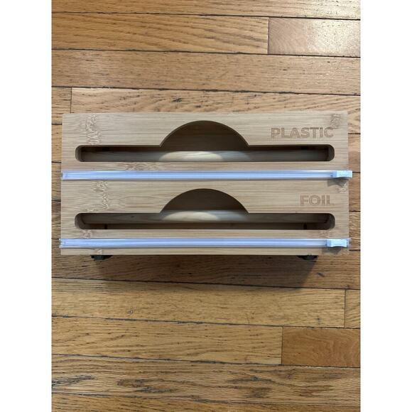 & Other Stories Other - Bamboo Wrap Dispenser with Built in Cutter Plastic Foil